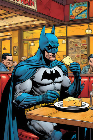 Batman Eating Cheese