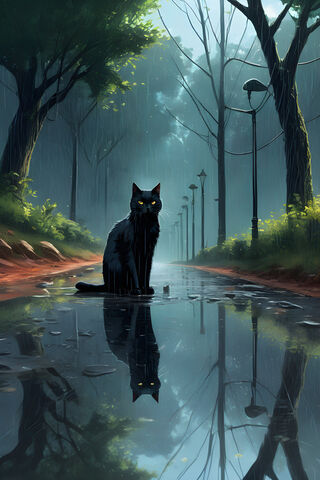 Mysterious Midnight Cat..