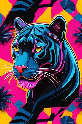 Vibrant Panther Portrai..