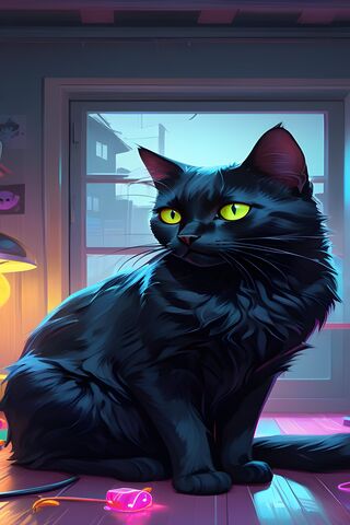 Mysterious Midnight Cat..