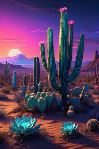 Bioluminescent Succulents and Cactus
