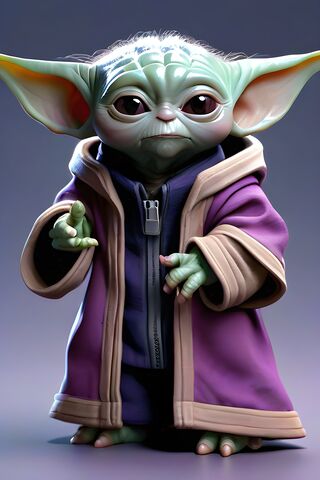 Baby Yoda Violet Outfit