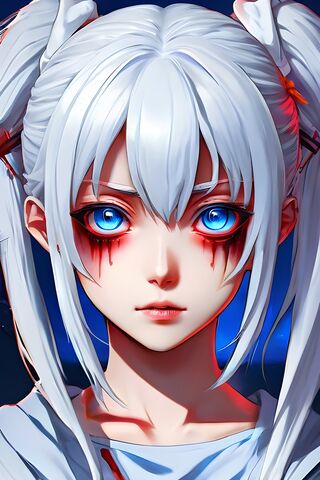 Blue Hair Anime Girl