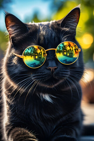 Black Cat Sun Glasses