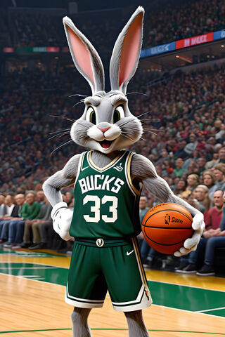 Bugs Bunny Wearing Bucks Jersey