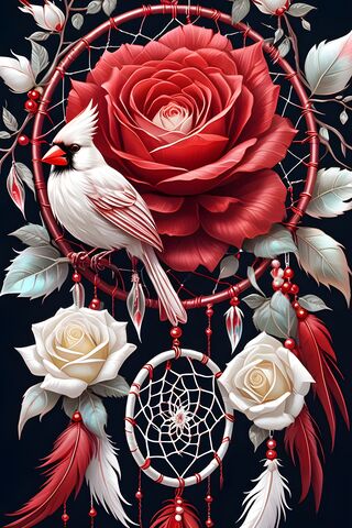 Cardinal Dream Catcher