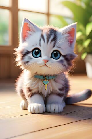 Adorable Kitten with Bi..