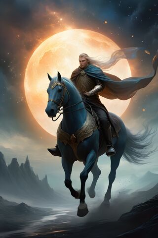 Cyan Horse Through The ..