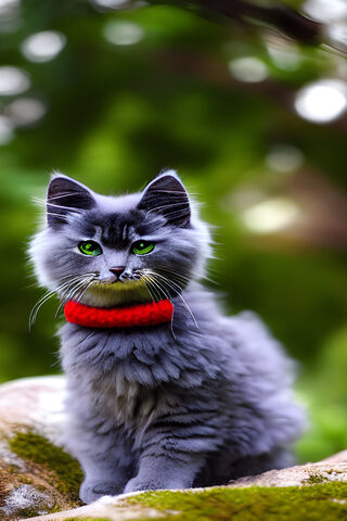 Enchanting Gray Feline 🌟