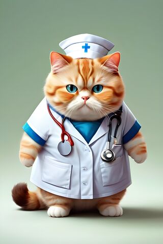 Cute Chubby Doctor Cat