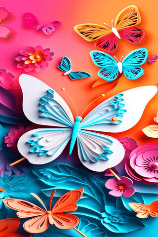 Vibrant Paper Butterfli..