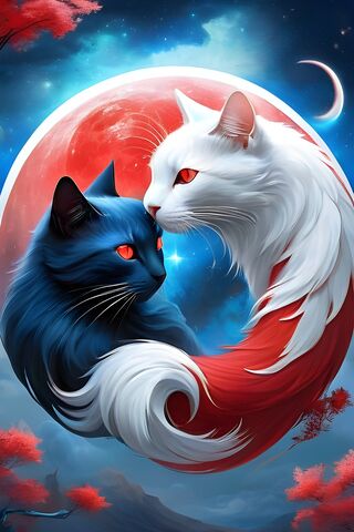 Enchanted Feline Harmony 🌙🐾