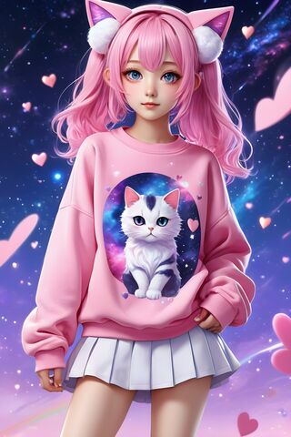 Cute Pink Cat Gurl