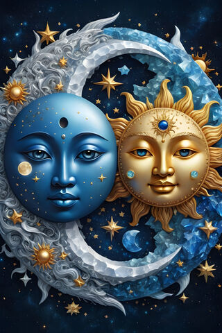 Crystalized Moon and Sun