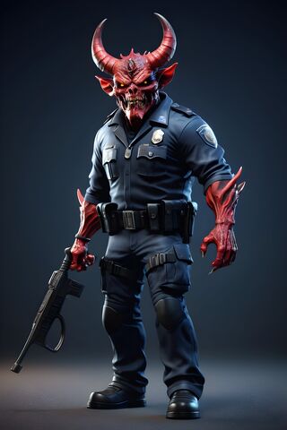 Infernal Enforcer: The Cop Demon Unleashed' 🔥👮‍♂️