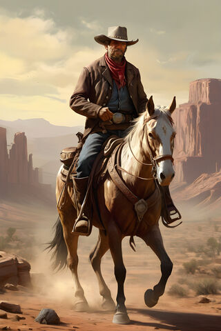 Cowboy Riding A Horse