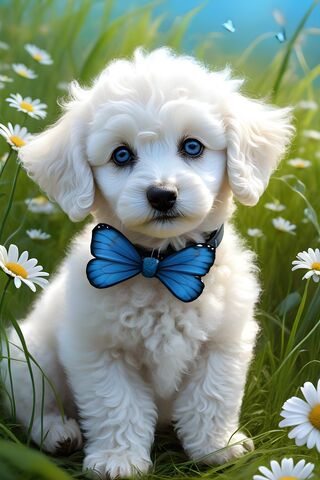 Cute Puppy With Butterfly Collar
