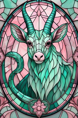 Capricorn Stained Glass