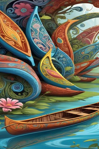 Canoe Paisley Abstract