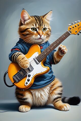 Cat Playing Guitar