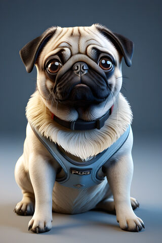 Adorable Pug in a Harness 🐶❤️