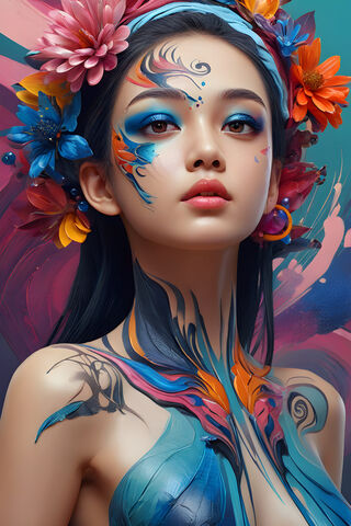Creative Paint Girl Beautiful