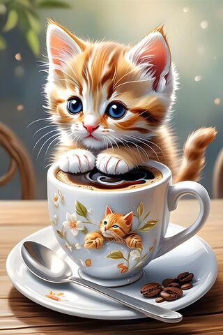 Adorable Coffee Cat ☕🐾