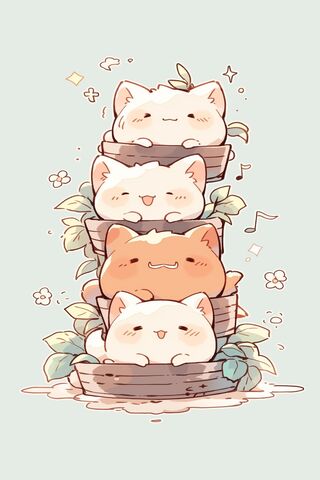 Adorable Cat Stack 🐾✨