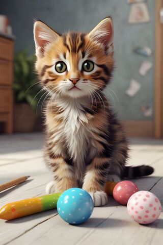 Cute Kitten 3D, Digital