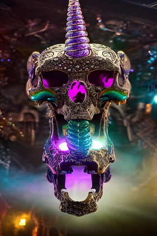 Mystical Unicorn Skull ..