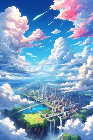 Dreamy Cityscape Above the Clouds 🌆☁️