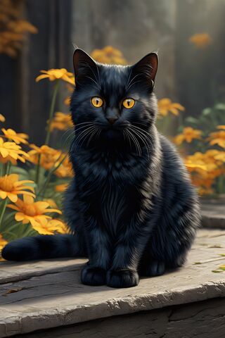 Enigmatic Black Cat Amo..