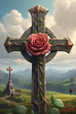 Cross With A Rose In The Center