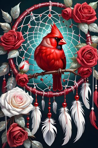 Cardinal Dream Catcher