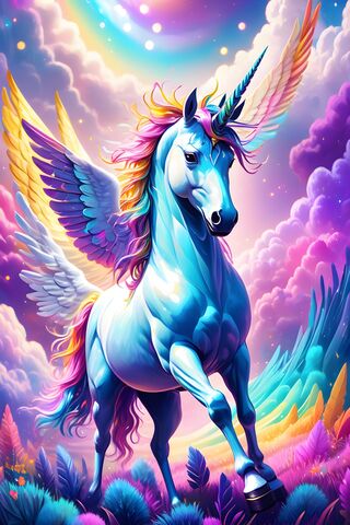 Colorful Pegasus Unicorn