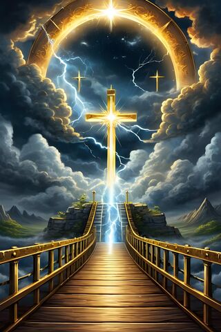 Cross Of Gods Light From Heaven.