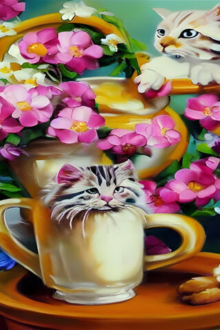 Whimsical Kittens Among..