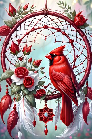 Cardinal Dream Catcher