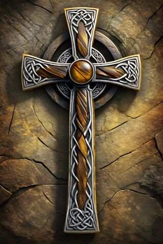 Celtic Cross, Tiger's Eye Stone