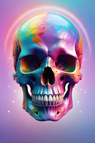 Cotton Candy Coloured Skull