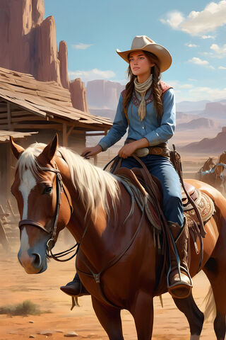 Cowgirl and Horse