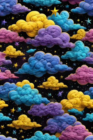 Colorful Clouds In Soace