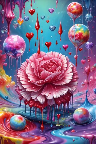 Whimsical Blooms: The Melting Heart of Color