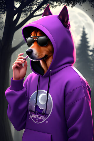 Cool Canine in the Moon..