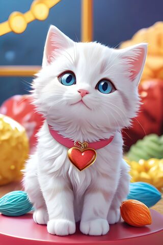 Heartfelt Whiskers: The Adorable Cat Kwaii