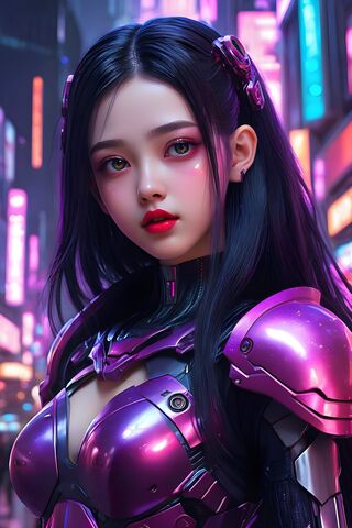 Cyberpunk Girl With Hazel Eyes