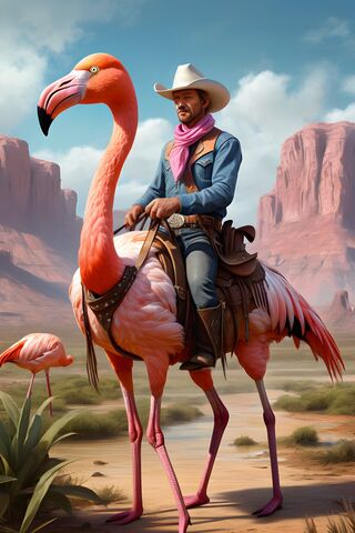 Cowboy Flamingo