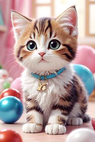 Adorable Kitten with Bi..