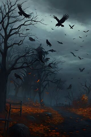Haunting Twilight: A Raven's Flight 🦅🌒
