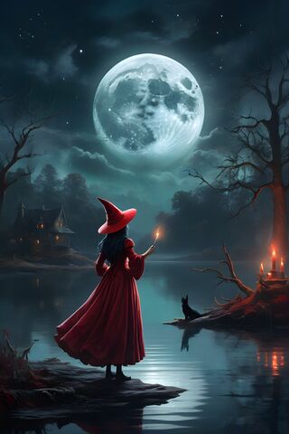 Crying Witch On A Dark ..